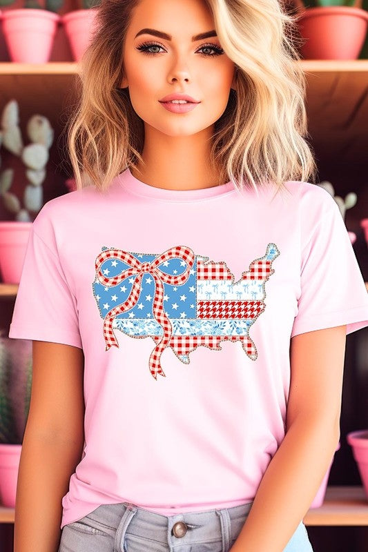 USA Map Patchwork Graphic Tee