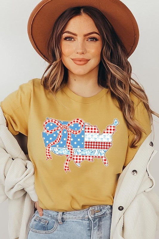 USA Map Patchwork Graphic Tee