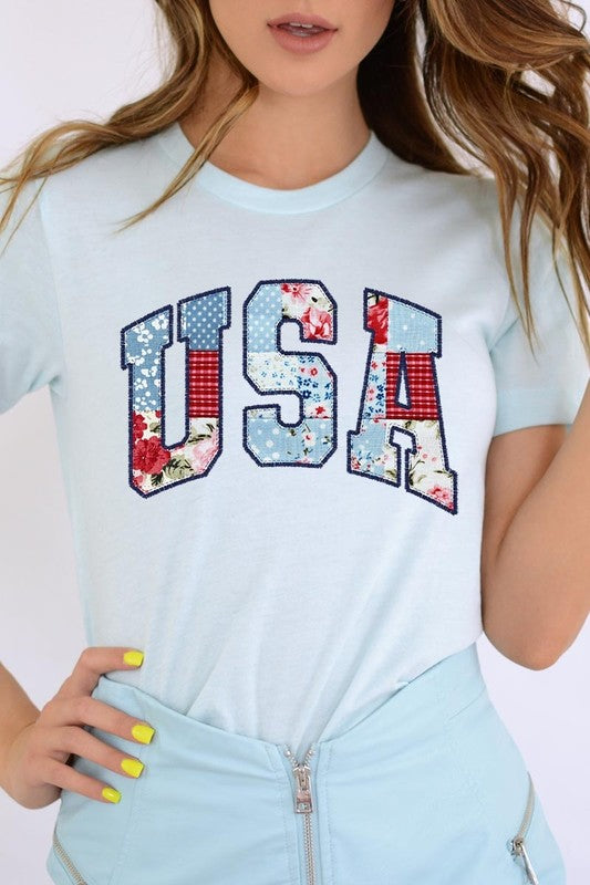 Vintage USA Patchwork Graphic Tee