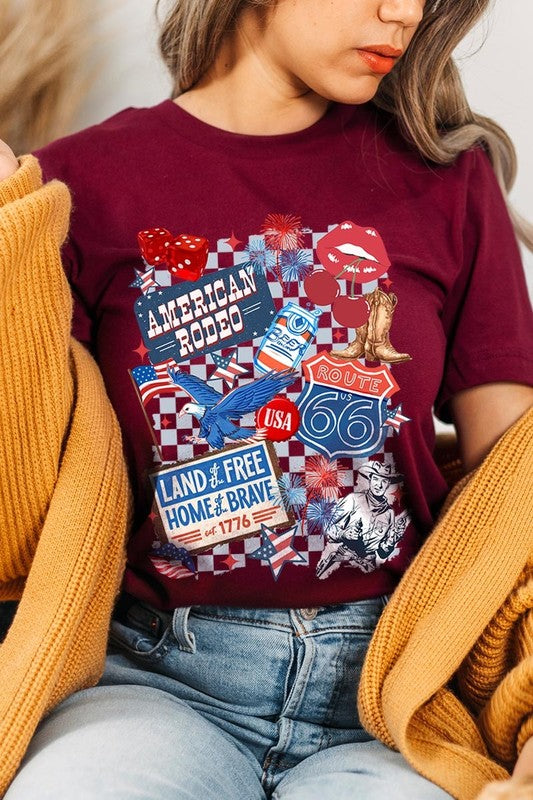 4th of July Collage Western Graphic Tee