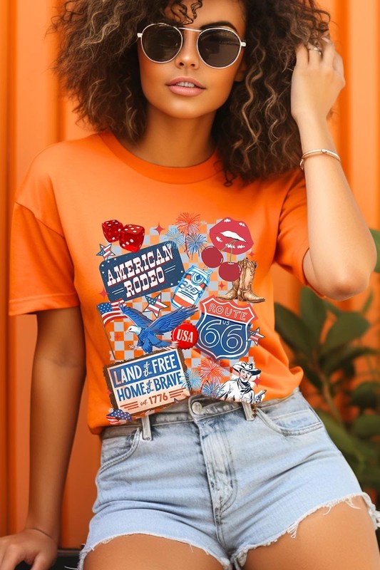 4th of July Collage Western Graphic Tee