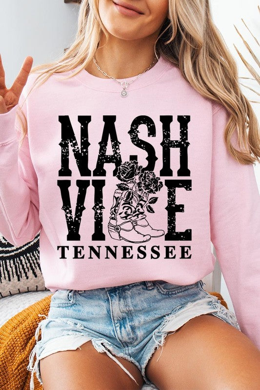 Nashville Cowgirl Boots Graphic Sweatshirt