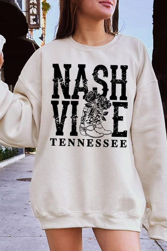 Nashville Cowgirl Boots Graphic Sweatshirt