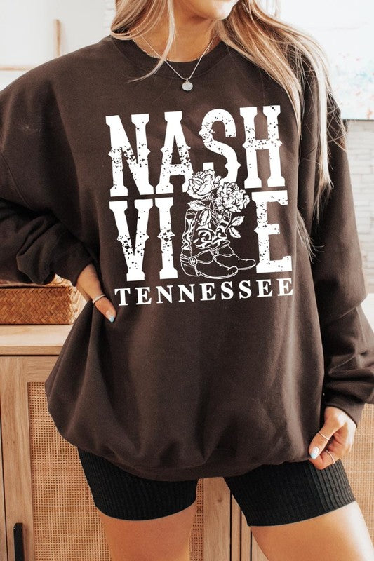 Nashville Cowgirl Boots Graphic Sweatshirt