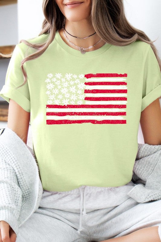 Floral American Flag Graphic Tee