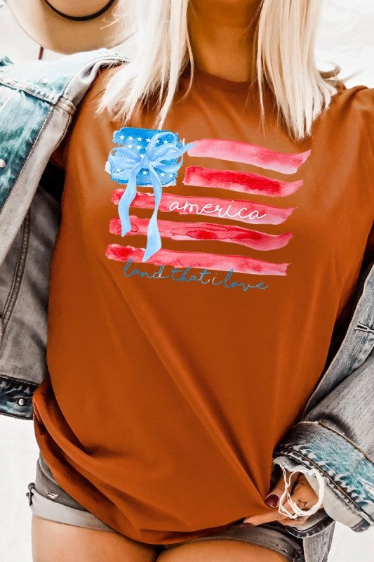 American Flag Bow Graphic Tee