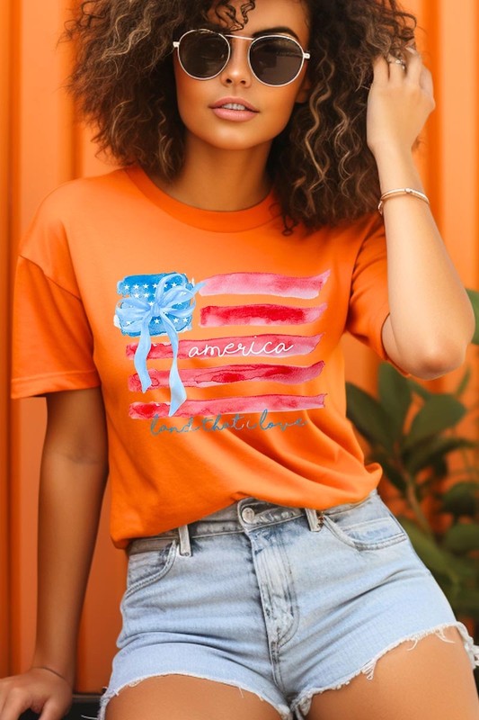American Flag Bow Graphic Tee