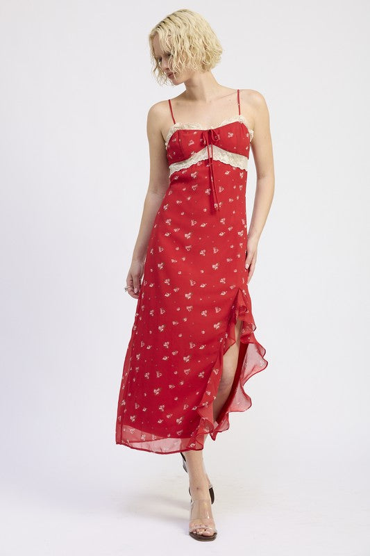 Emory Park Spaghetti Strap Ruffle Maxi Dress