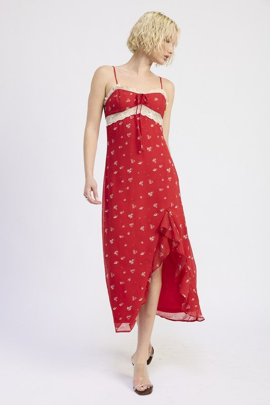 Emory Park Spaghetti Strap Ruffle Maxi Dress