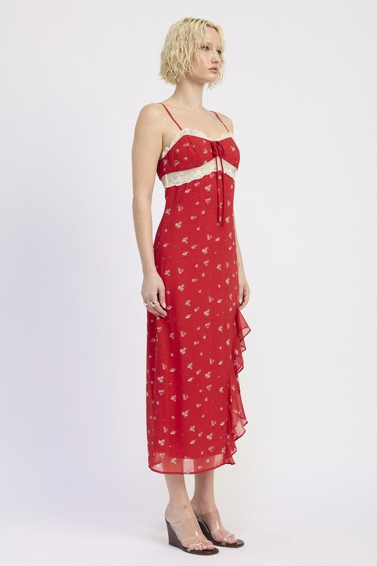 Emory Park Spaghetti Strap Ruffle Maxi Dress