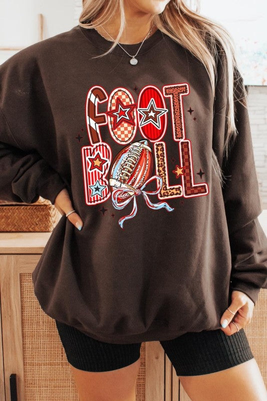 Brushstroke Football Graphic Sweatshirt