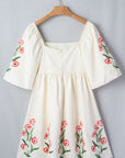 Floral Puff Sleeve Babydoll Dress