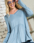 e Luna Solid Babydoll Top