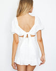 One and Only Collective Inc Textured Eyelet Puff Sleeved Mini Dress