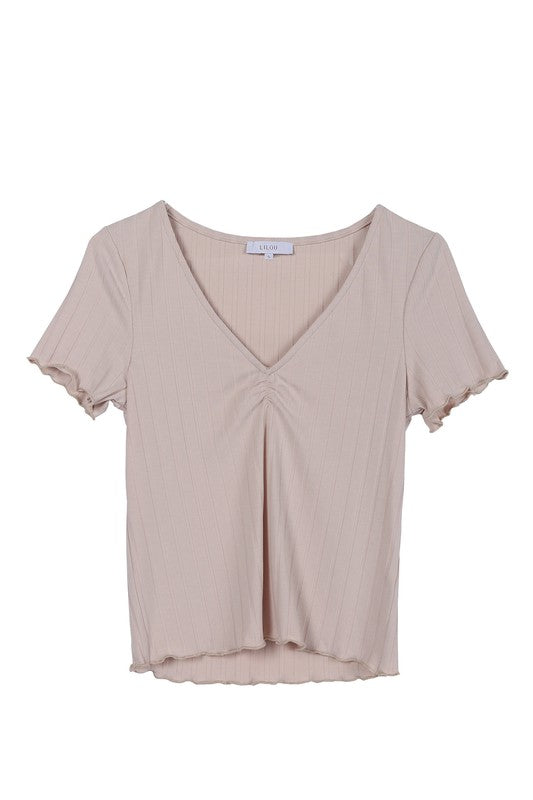 Lilou V-Neck Short Sleeve Top