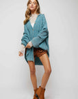 Davi & Dani Solid Button Down Cardigan - Online Only