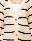 HYFVE Made for Style Oversized Striped Sweater Cardigan