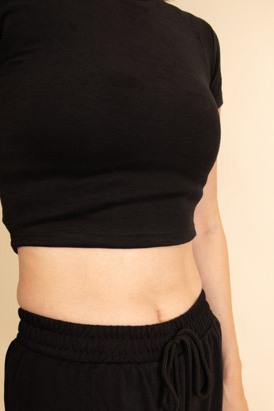 Relaxed Fit Top and Wide-Leg Pants Set