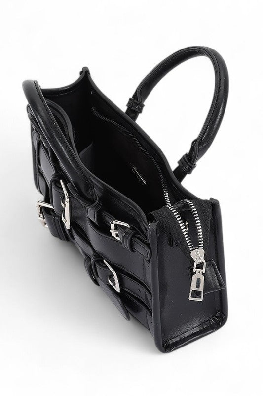 Strappy Buckle Top Handle Y2K Crossbody Bag