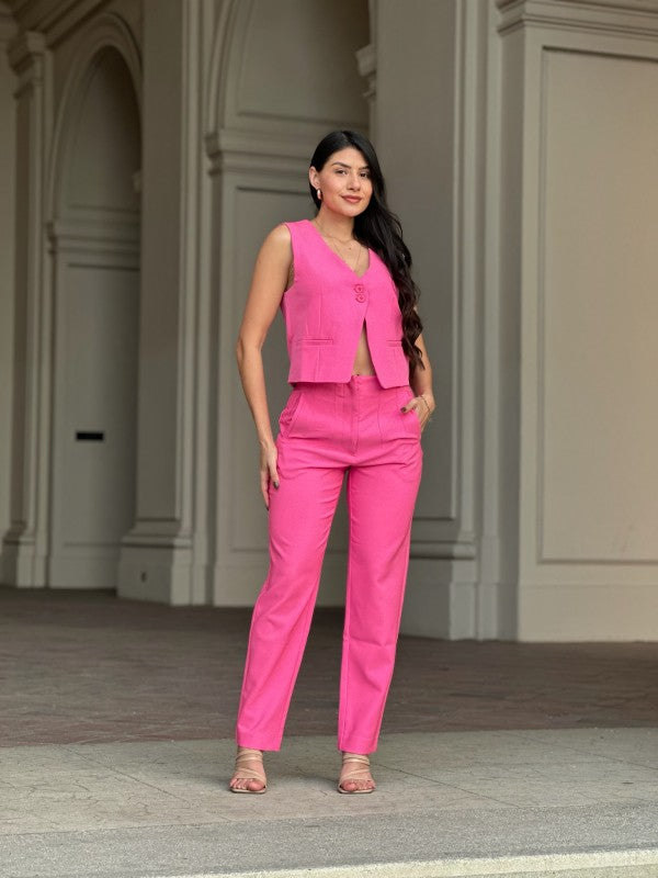 Casual Pants & Dressy Vest Set
