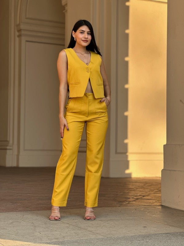 Casual Pants & Dressy Vest Set