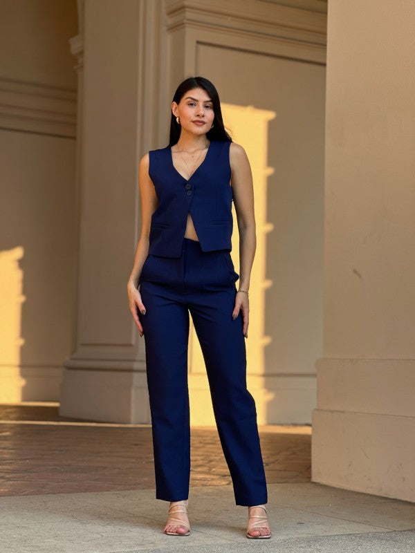 Casual Pants & Dressy Vest Set