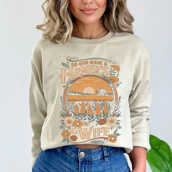 Farmers Wife Christian graphic sweatshirt