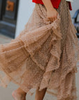 Miss Sparkling | Mesh Ruffle Maxi Skirt