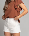 Ruffle Sleeve Top