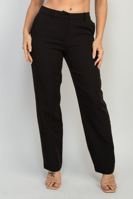 Midrise Dressy Pants & Button Front Blazer Set