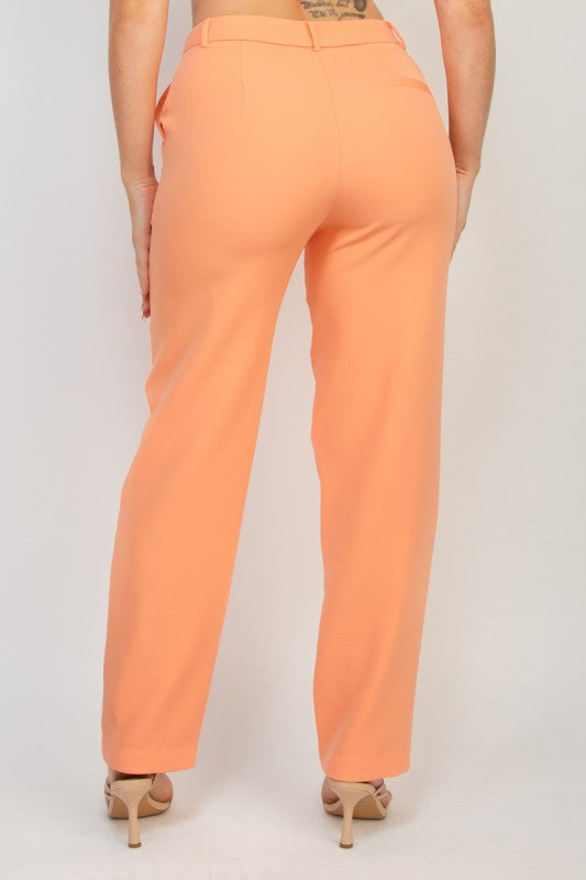 Midrise Dressy Pants & Button Front Blazer Set