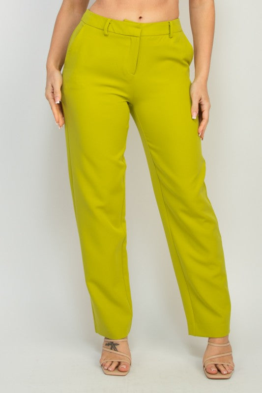 Midrise Dressy Pants & Button Front Blazer Set
