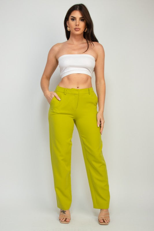 Midrise Dressy Pants & Button Front Blazer Set