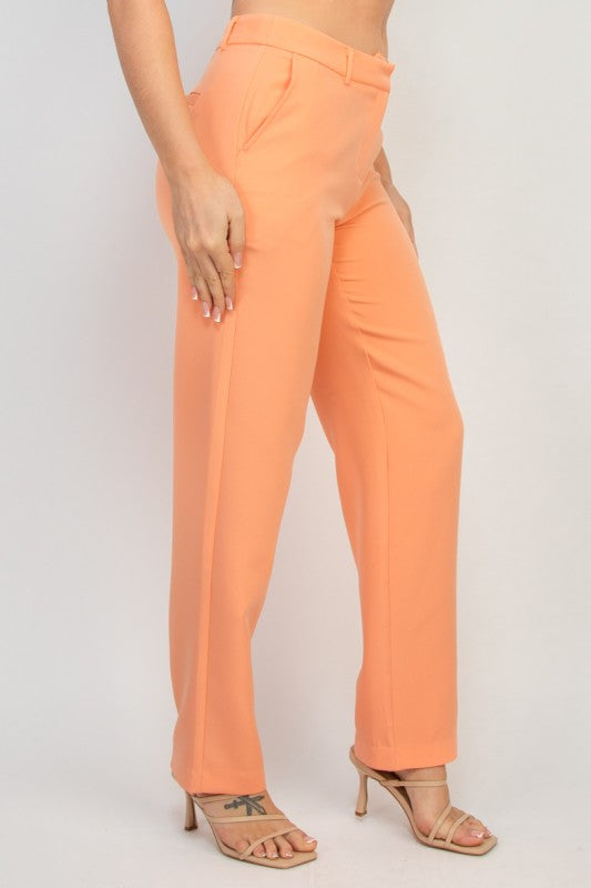 Midrise Dressy Pants & Button Front Blazer Set