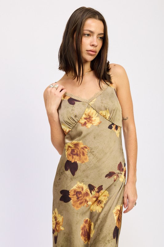 Emory Park Satin Midi Slip Dress