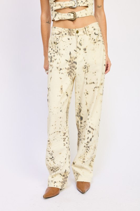 Emory Park Doe Print Barrel Jeans