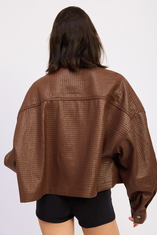 Emory Park Chintz Textured Knit Crop Jacket