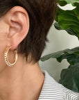 Classy Lady Pearl Hoop Earrings