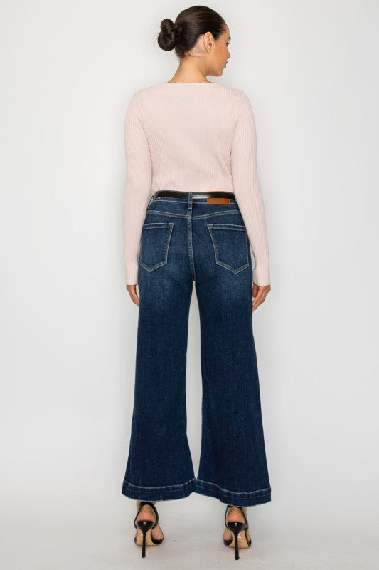 Artemis Vintage High Rise Cropped Palazzo Jeans