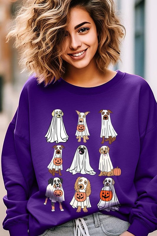Halloween Ghost Dog Graphic Sweatshirt