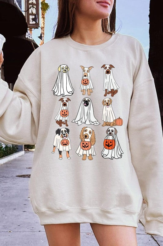 Halloween Ghost Dog Graphic Sweatshirt