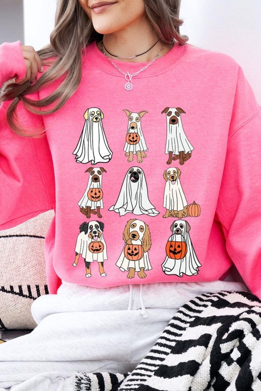 Halloween Ghost Dog Graphic Sweatshirt