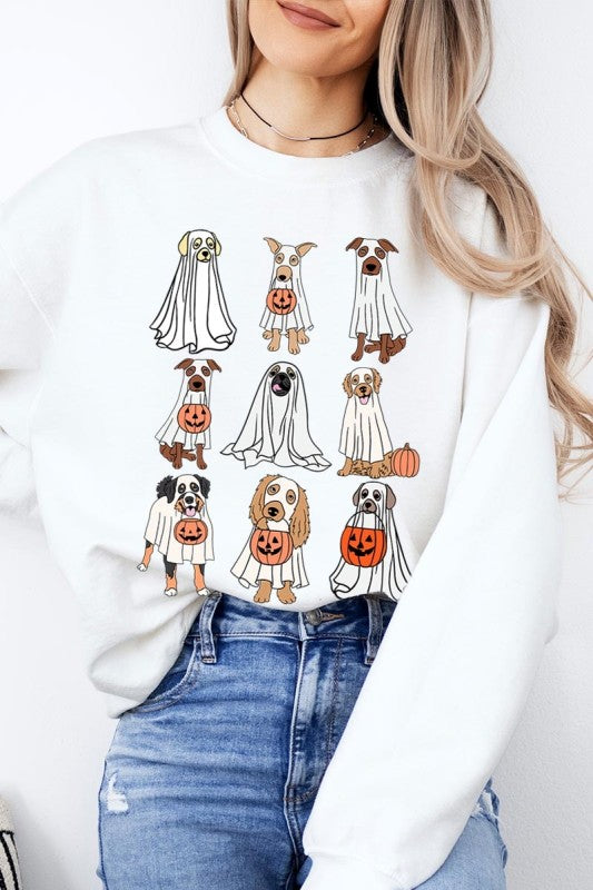 Halloween Ghost Dog Graphic Sweatshirt