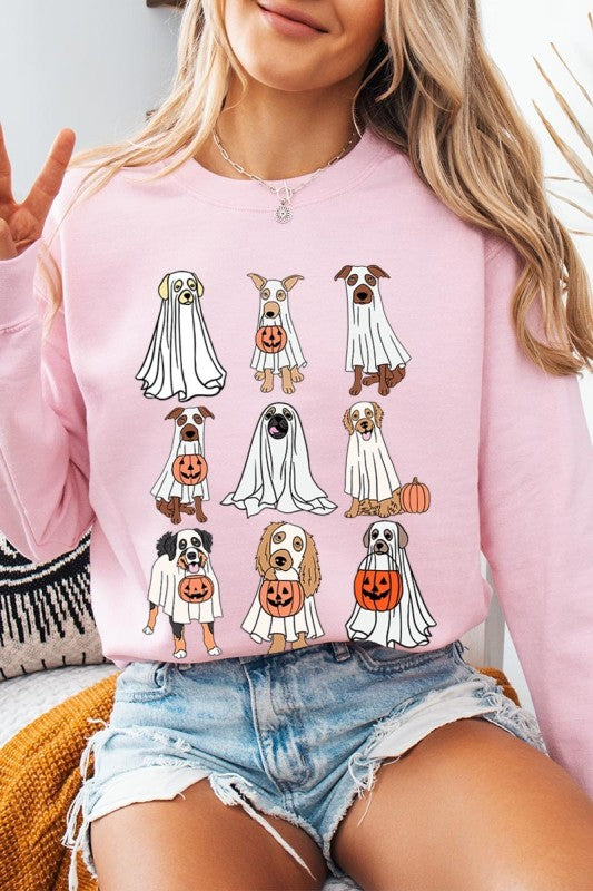 Halloween Ghost Dog Graphic Sweatshirt