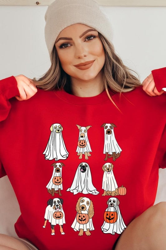 Halloween Ghost Dog Graphic Sweatshirt