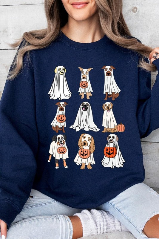 Halloween Ghost Dog Graphic Sweatshirt