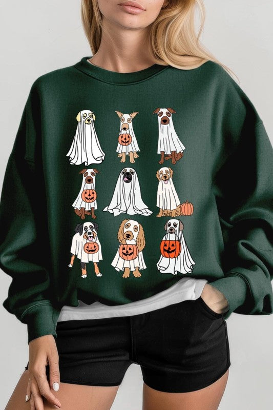 Halloween Ghost Dog Graphic Sweatshirt