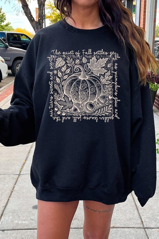 Fall Pumpkin Botanical Graphic Sweatshirt