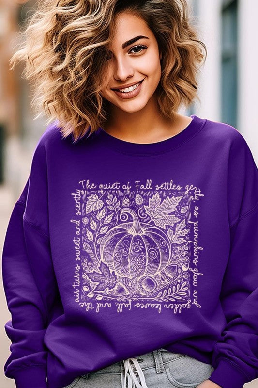 Fall Pumpkin Botanical Graphic Sweatshirt
