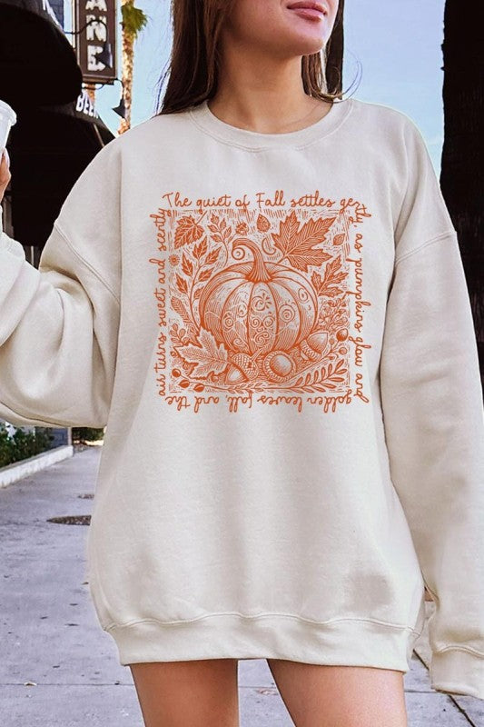 Fall Pumpkin Botanical Graphic Sweatshirt